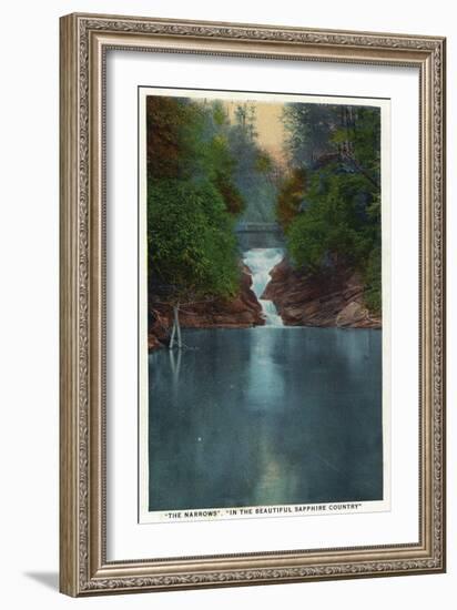 Blue Ridge Mountains, North Carolina - The Narrows-Lantern Press-Framed Art Print