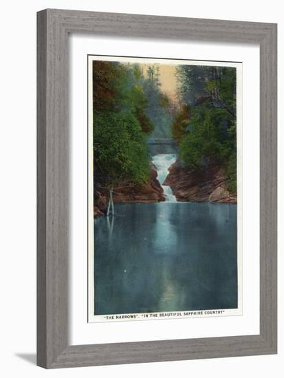 Blue Ridge Mountains, North Carolina - The Narrows-Lantern Press-Framed Art Print