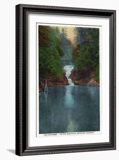 Blue Ridge Mountains, North Carolina - The Narrows-Lantern Press-Framed Art Print