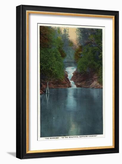 Blue Ridge Mountains, North Carolina - The Narrows-Lantern Press-Framed Art Print