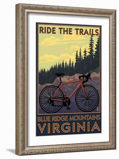 Blue Ridge Mountains, Virginia - Ride the Trails-Lantern Press-Framed Art Print