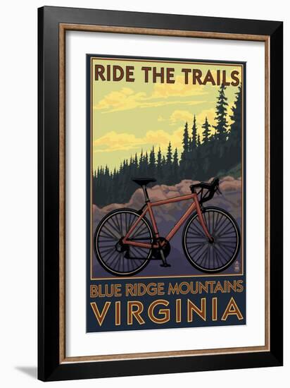 Blue Ridge Mountains, Virginia - Ride the Trails-Lantern Press-Framed Art Print