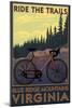 Blue Ridge Mountains, Virginia - Ride the Trails-Lantern Press-Mounted Art Print