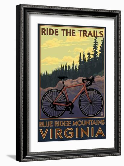 Blue Ridge Mountains, Virginia - Ride the Trails-Lantern Press-Framed Art Print