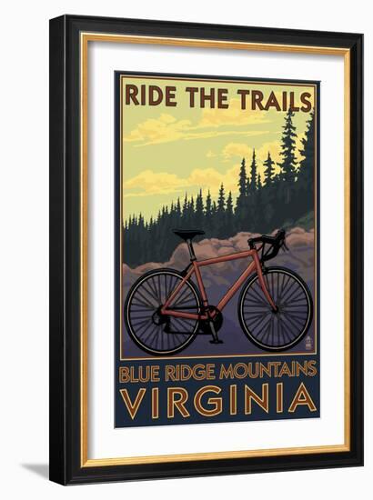 Blue Ridge Mountains, Virginia - Ride the Trails-Lantern Press-Framed Art Print