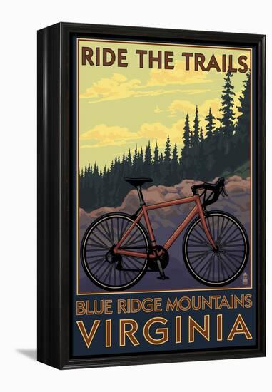 Blue Ridge Mountains, Virginia - Ride the Trails-Lantern Press-Framed Stretched Canvas