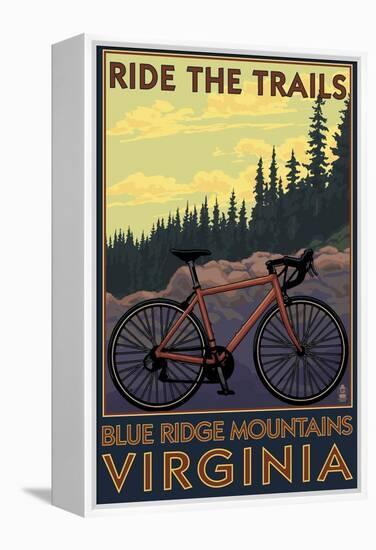 Blue Ridge Mountains, Virginia - Ride the Trails-Lantern Press-Framed Stretched Canvas