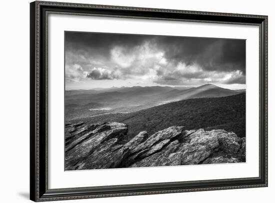 Blue Ridge Parkway Grandfather Mountain Rough Ridge Scenic Landscape Overlook-daveallenphoto-Framed Photographic Print