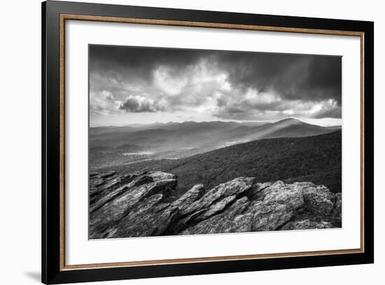 Blue Ridge Parkway Grandfather Mountain Rough Ridge Scenic Landscape Overlook-daveallenphoto-Framed Photographic Print