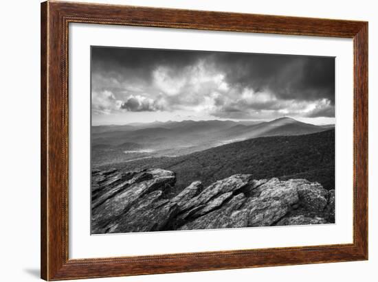 Blue Ridge Parkway Grandfather Mountain Rough Ridge Scenic Landscape Overlook-daveallenphoto-Framed Photographic Print