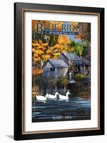 Blue Ridge Parkway - Mabry Mill-Lantern Press-Framed Art Print