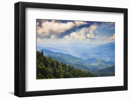 Blue Ridge Parkway vista, Smoky Mountains, USA.-Anna Miller-Framed Photographic Print