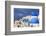 Blue Roofed Churches, Cities Embrace the Steep Mountain Sides, Santorini, Greece-Tom Norring-Framed Photographic Print