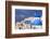 Blue Roofed Churches, Cities Embrace the Steep Mountain Sides, Santorini, Greece-Tom Norring-Framed Photographic Print