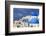 Blue Roofed Churches, Cities Embrace the Steep Mountain Sides, Santorini, Greece-Tom Norring-Framed Photographic Print
