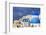 Blue Roofed Churches, Cities Embrace the Steep Mountain Sides, Santorini, Greece-Tom Norring-Framed Photographic Print