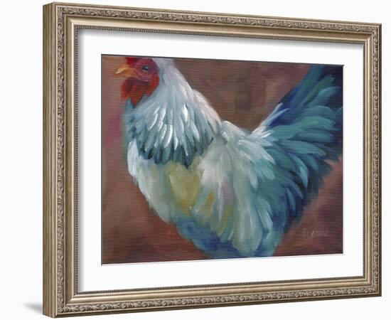 Blue Rooster-Marnie Bourque-Framed Giclee Print