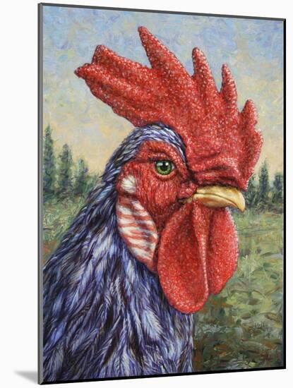 Blue Rooster-James W. Johnson-Mounted Giclee Print