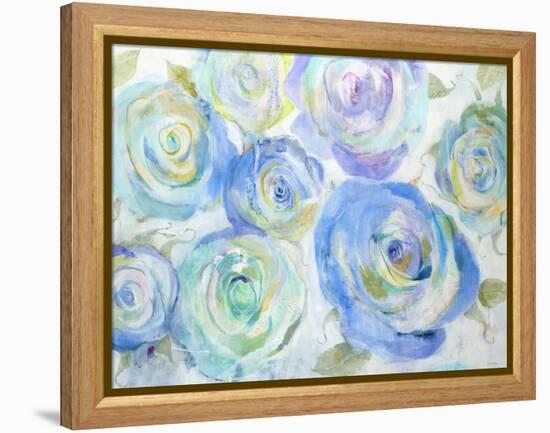 Blue Roses-Jill Martin-Framed Stretched Canvas