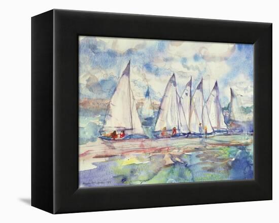 Blue Sailboats, 1989-Brenda Brin Booker-Framed Premier Image Canvas