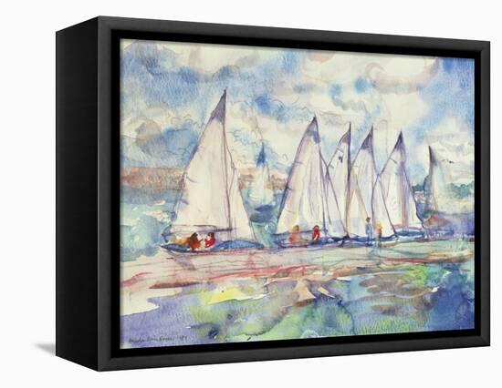 Blue Sailboats, 1989-Brenda Brin Booker-Framed Premier Image Canvas