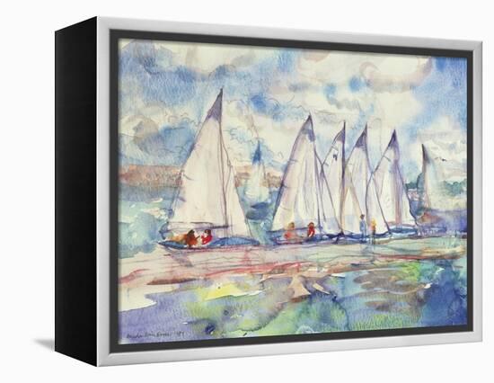 Blue Sailboats, 1989-Brenda Brin Booker-Framed Premier Image Canvas