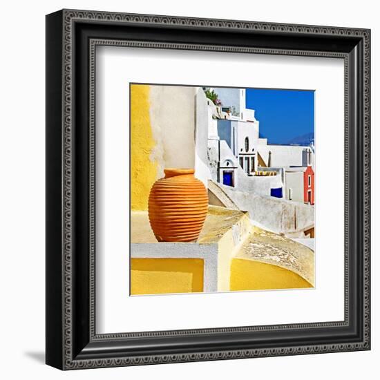 Blue Santorini I-null-Framed Art Print