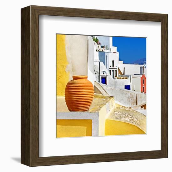 Blue Santorini I-null-Framed Art Print