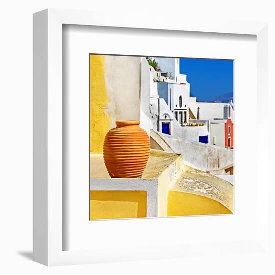 Blue Santorini I-null-Framed Art Print