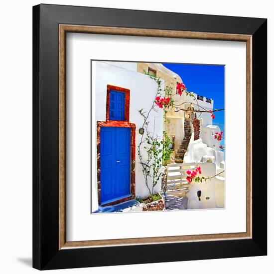 Blue Santorini II-null-Framed Art Print