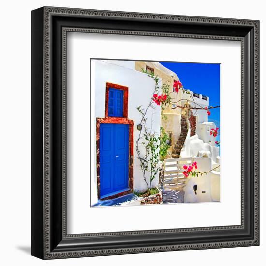 Blue Santorini II-null-Framed Art Print