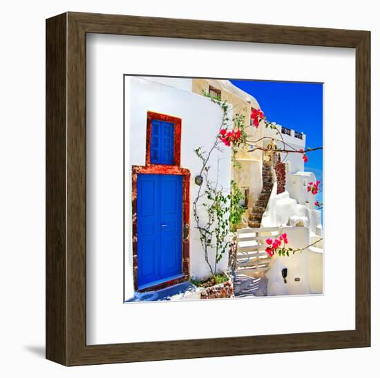 Blue Santorini II-null-Framed Art Print