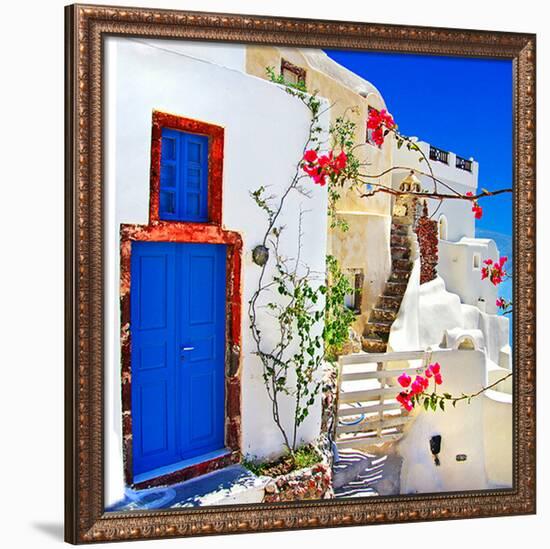 Blue Santorini II-null-Framed Art Print