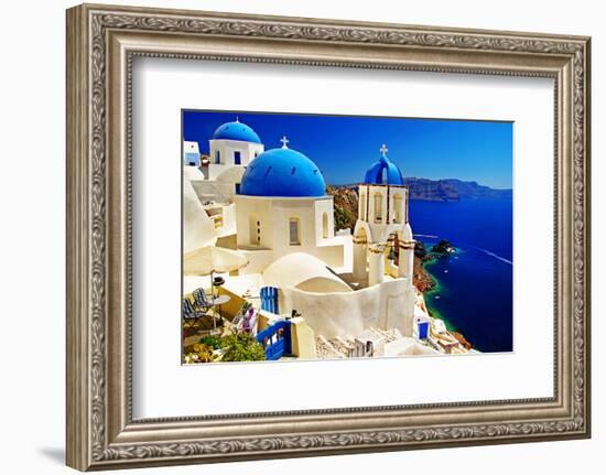 Blue Santorini IV-null-Framed Art Print