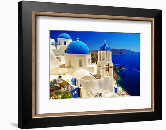 Blue Santorini IV-null-Framed Art Print