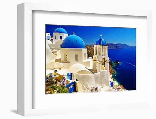 Blue Santorini IV-null-Framed Art Print