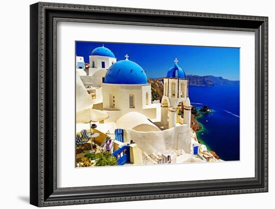 Blue Santorini IV-null-Framed Art Print