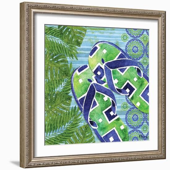 Blue Sarasota Sandals III-Paul Brent-Framed Art Print