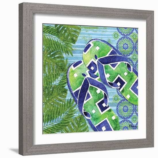 Blue Sarasota Sandals III-Paul Brent-Framed Art Print