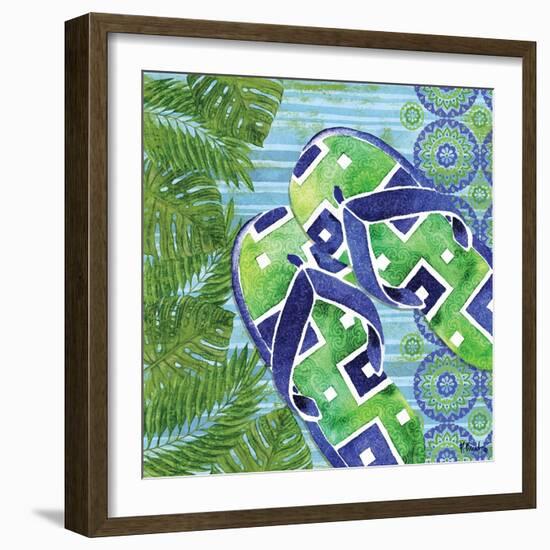 Blue Sarasota Sandals III-Paul Brent-Framed Art Print