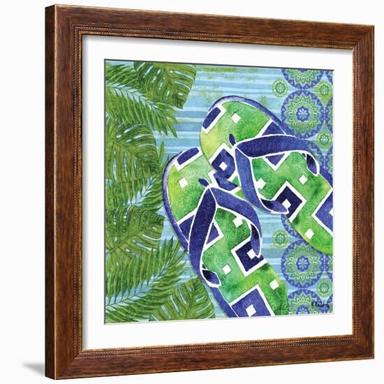 Blue Sarasota Sandals III-Paul Brent-Framed Art Print