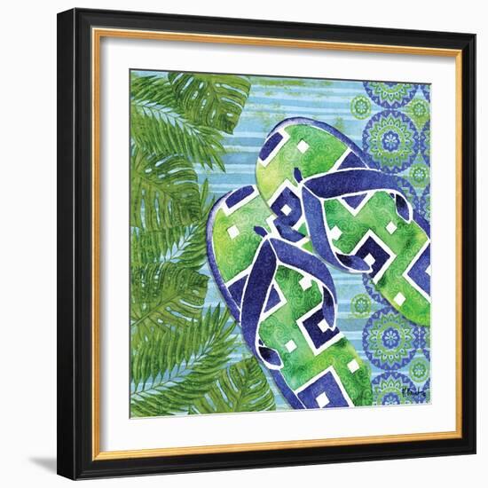 Blue Sarasota Sandals III-Paul Brent-Framed Art Print