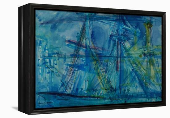 Blue Schooner-Brenda Brin Booker-Framed Premier Image Canvas