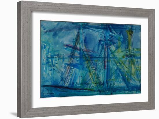 Blue Schooner-Brenda Brin Booker-Framed Giclee Print