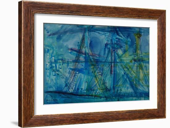 Blue Schooner-Brenda Brin Booker-Framed Giclee Print