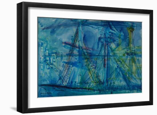 Blue Schooner-Brenda Brin Booker-Framed Giclee Print