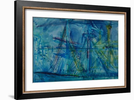 Blue Schooner-Brenda Brin Booker-Framed Giclee Print