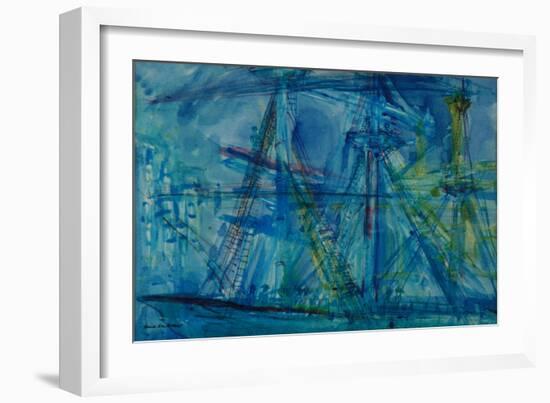 Blue Schooner-Brenda Brin Booker-Framed Giclee Print