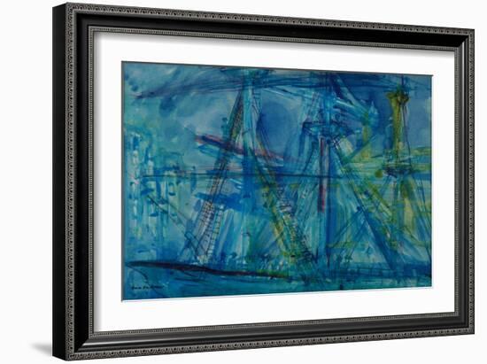 Blue Schooner-Brenda Brin Booker-Framed Giclee Print