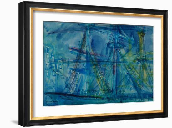 Blue Schooner-Brenda Brin Booker-Framed Giclee Print